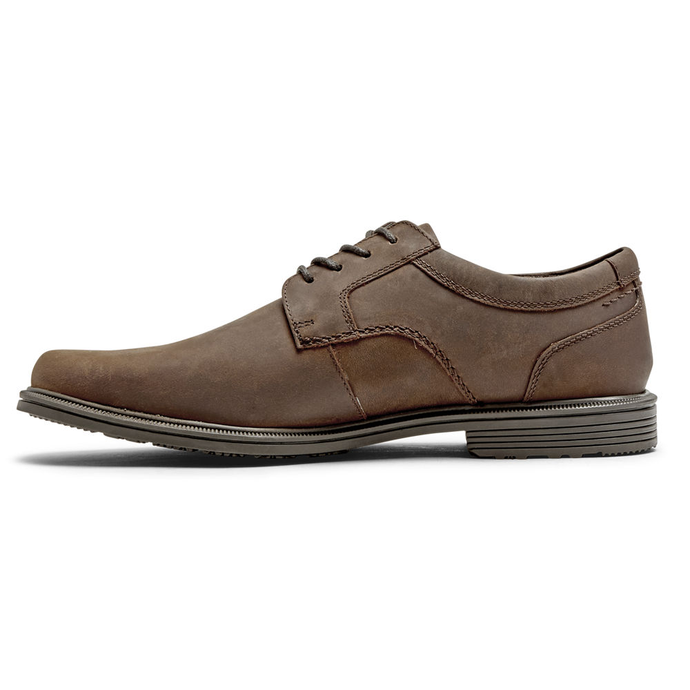 Rockport Mens Robinsyn Waterproof Plain Toe - Oxfords Brown - BHT168052